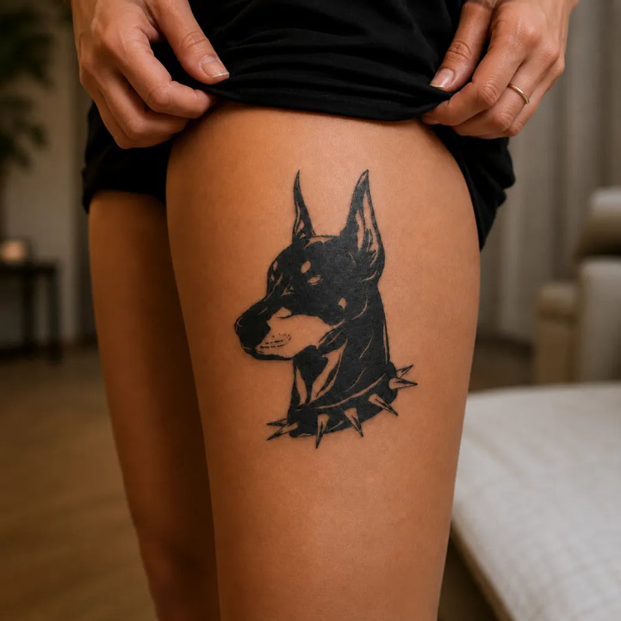 Duży Doberman z Kolcami