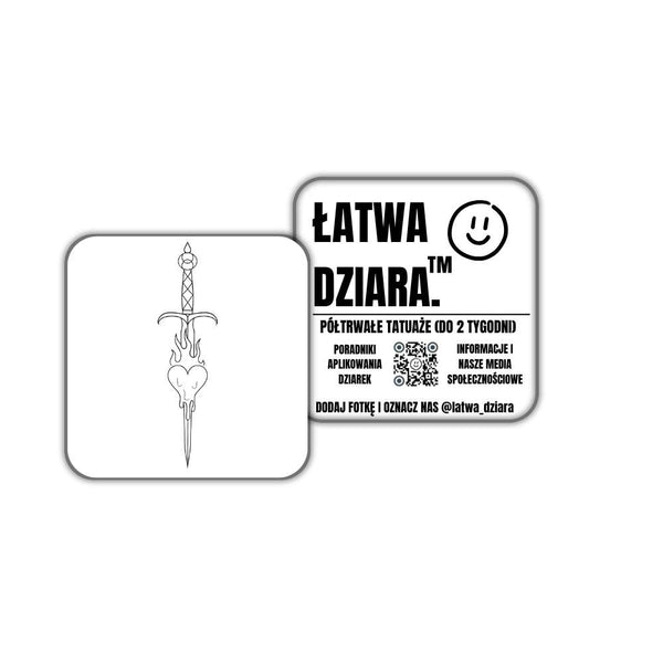 Płonące serce i miecz - ŁatwaDziara™