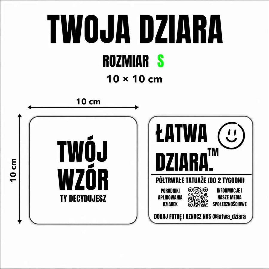 Tatuaż na zamówienie S - Twój wzór