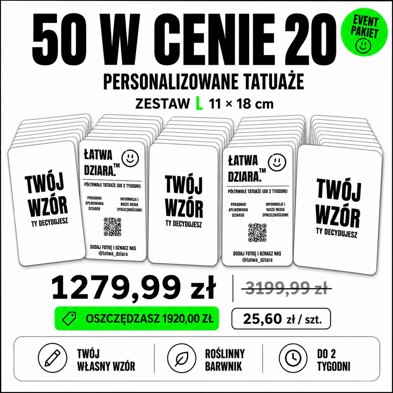 Tatuaż na zamówienie L - Twój wzór