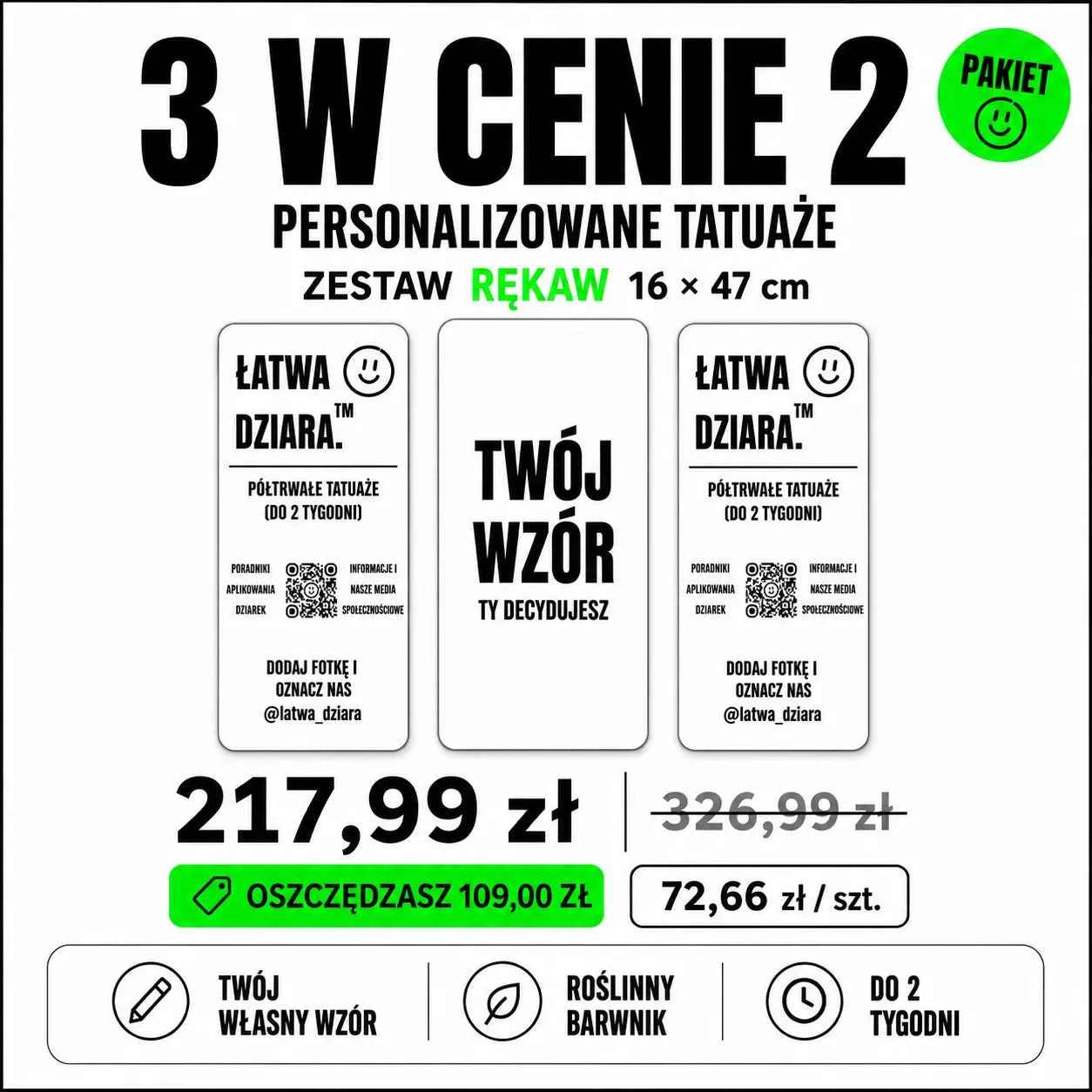 Tatuaż na zamówienie Rękaw - Twój wzór