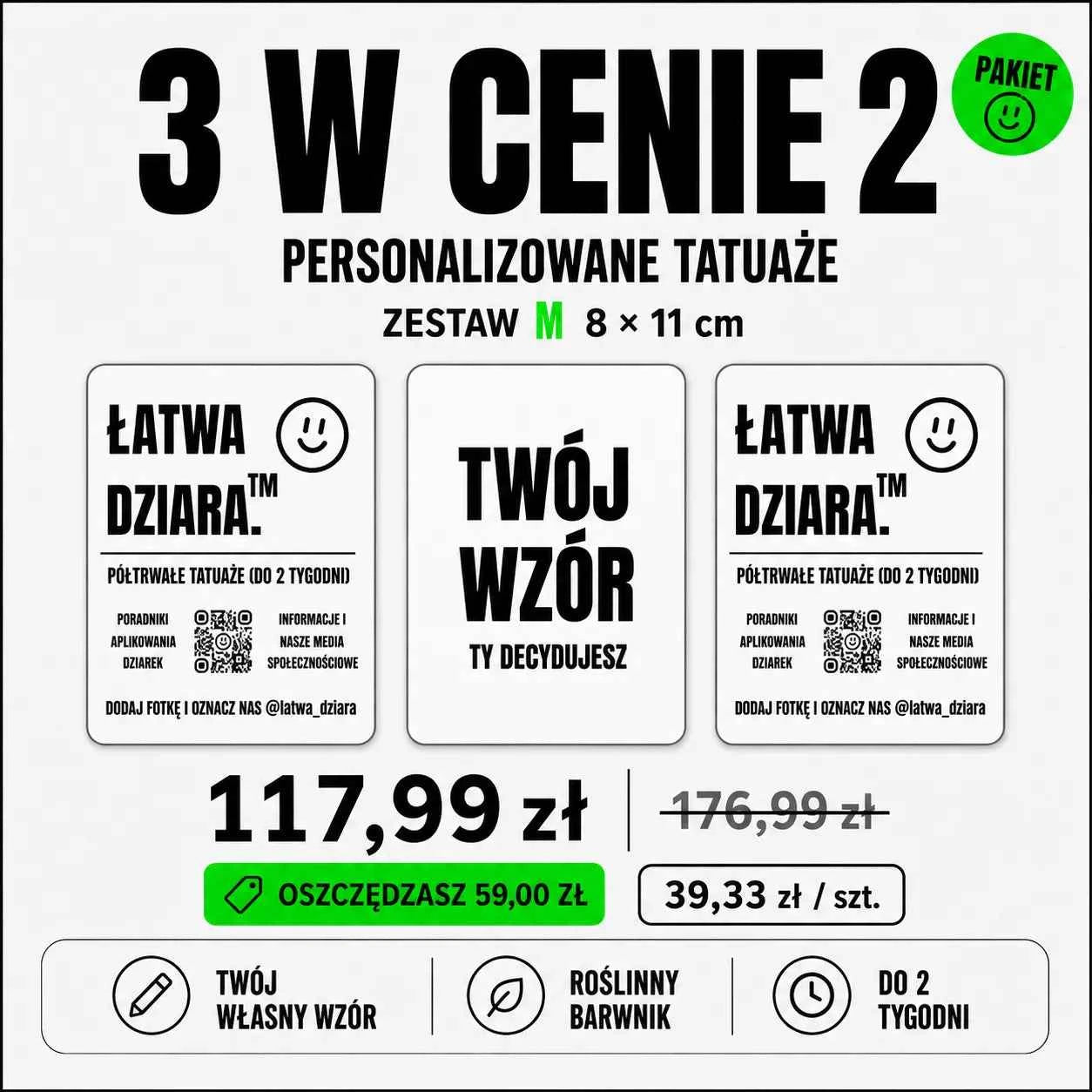 Tatuaż na zamówienie M - Twój wzór