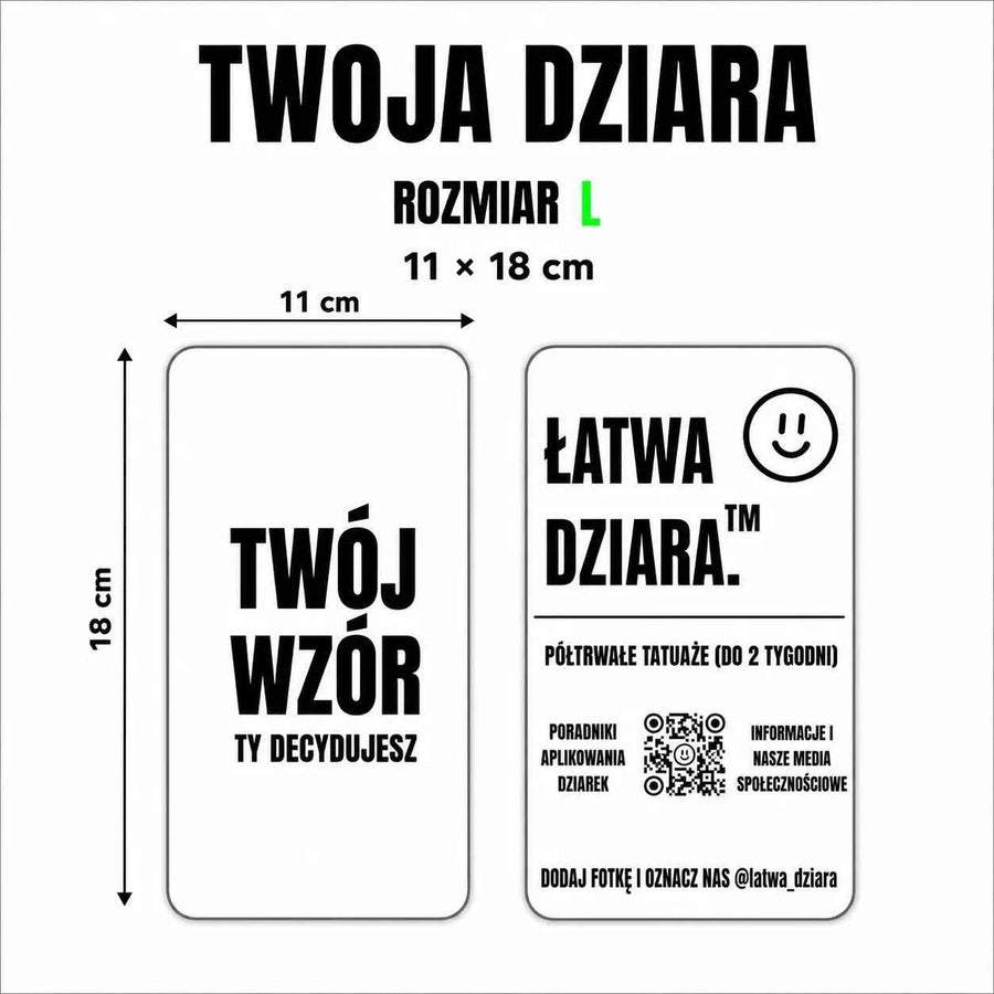 Tatuaż na zamówienie L - Twój wzór