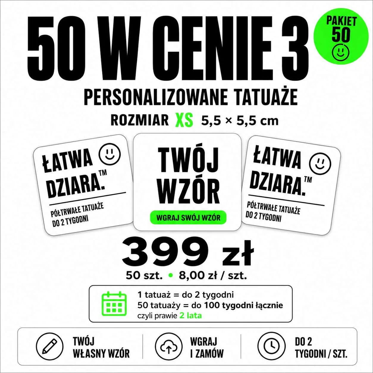 Tatuaż na zamówienie XS