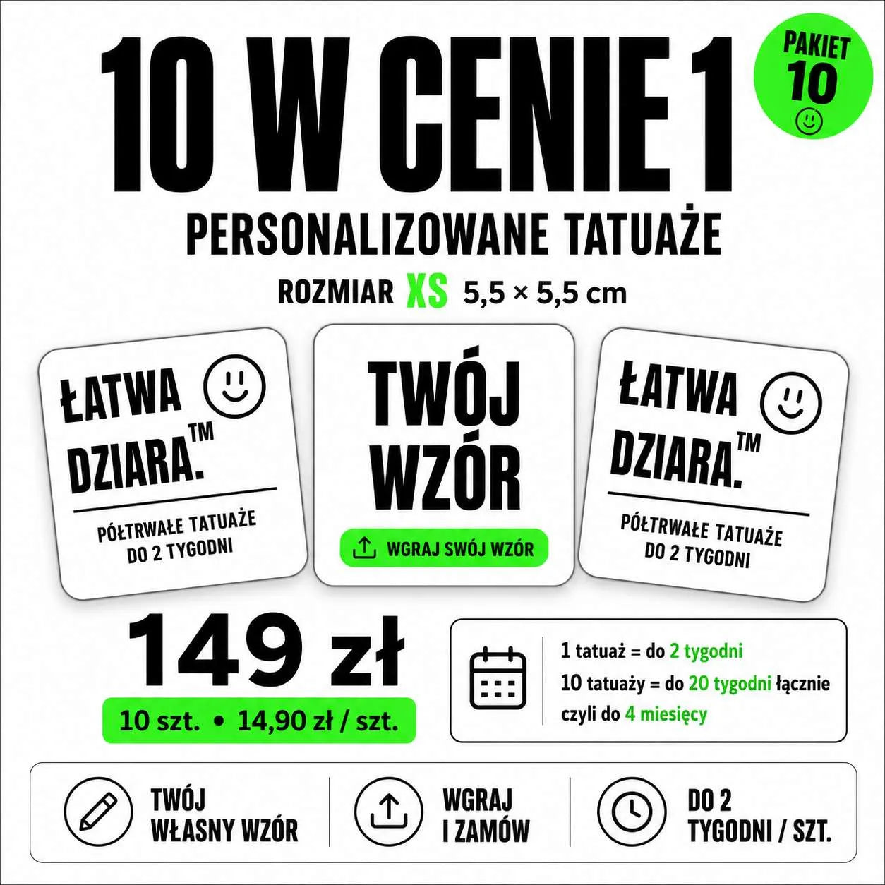 Tatuaż na zamówienie XS