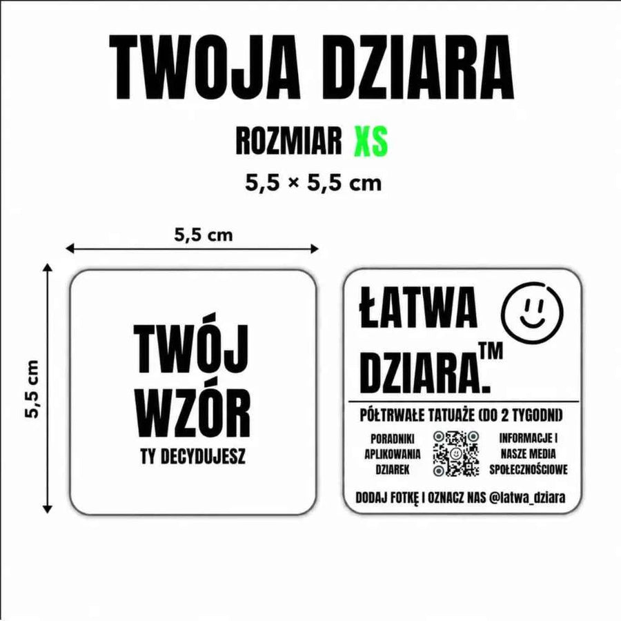 Tatuaż na zamówienie XS - Twój wzór
